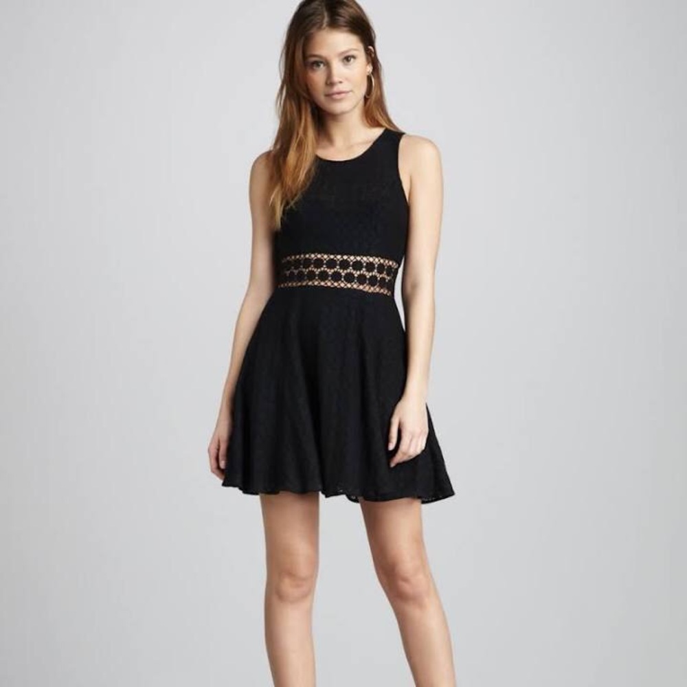 Black crochet free people dress